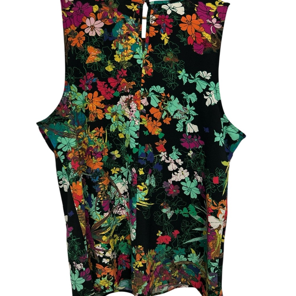 Nicole Miller Sz Large Floral Sleeveless Top - Picture 2 of 2